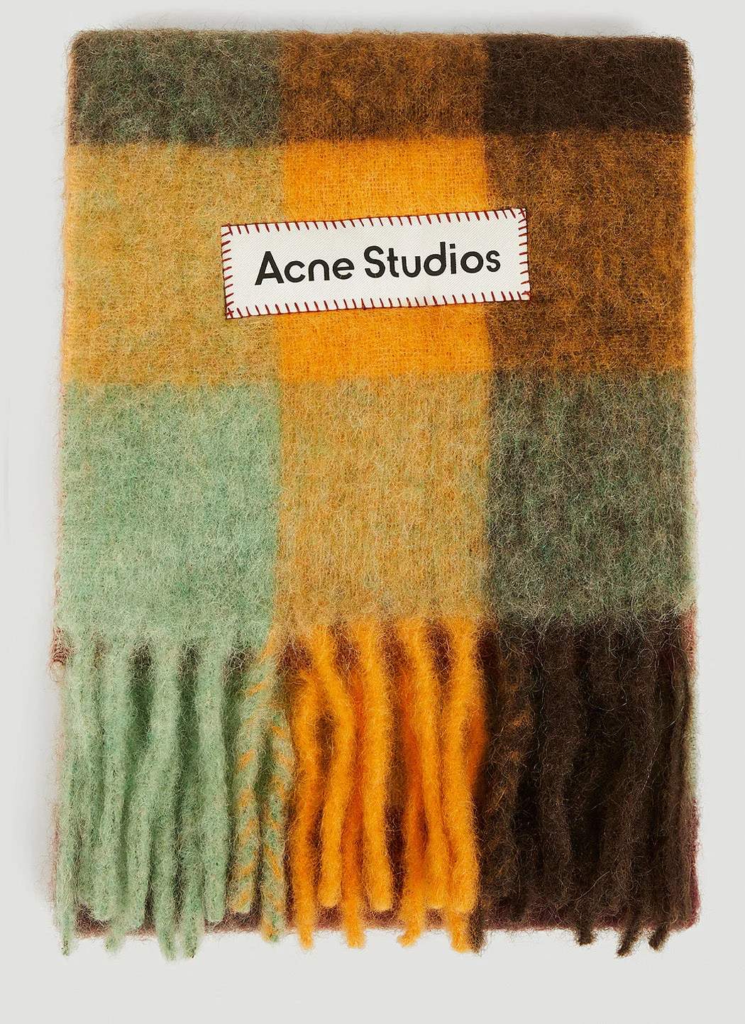 Acne Studios Men Fringed Check Scarf - 1