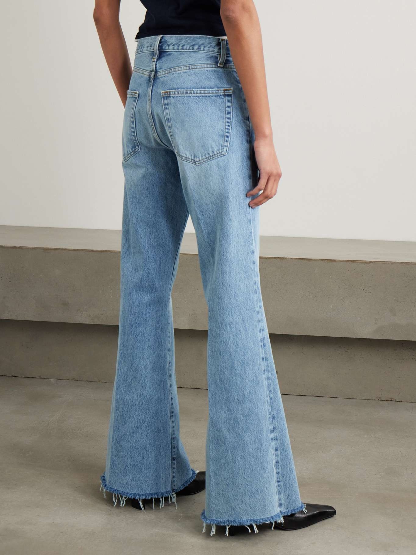 The Lax distressed high-rise flared jeans Light denim - 4