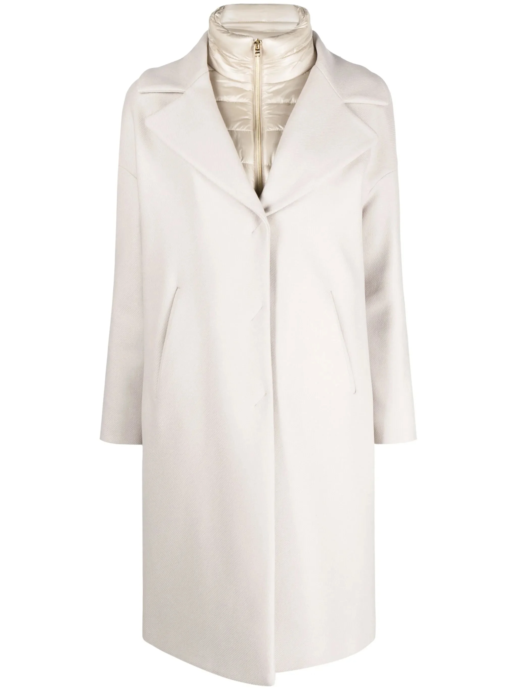 Padded-bib Single-breasted Coat - 1
