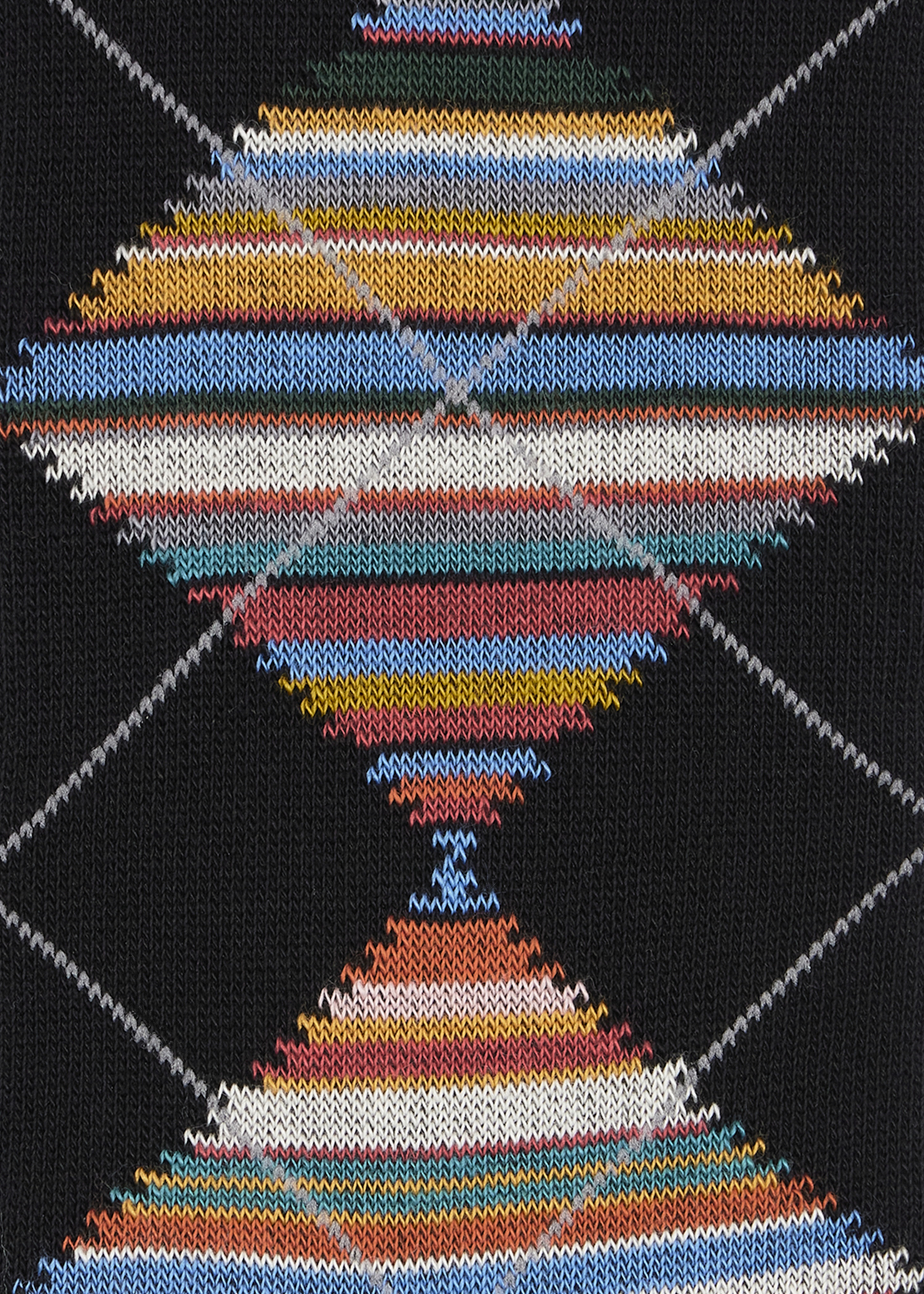 Black 'Signature Stripe' Argyle Socks - 3
