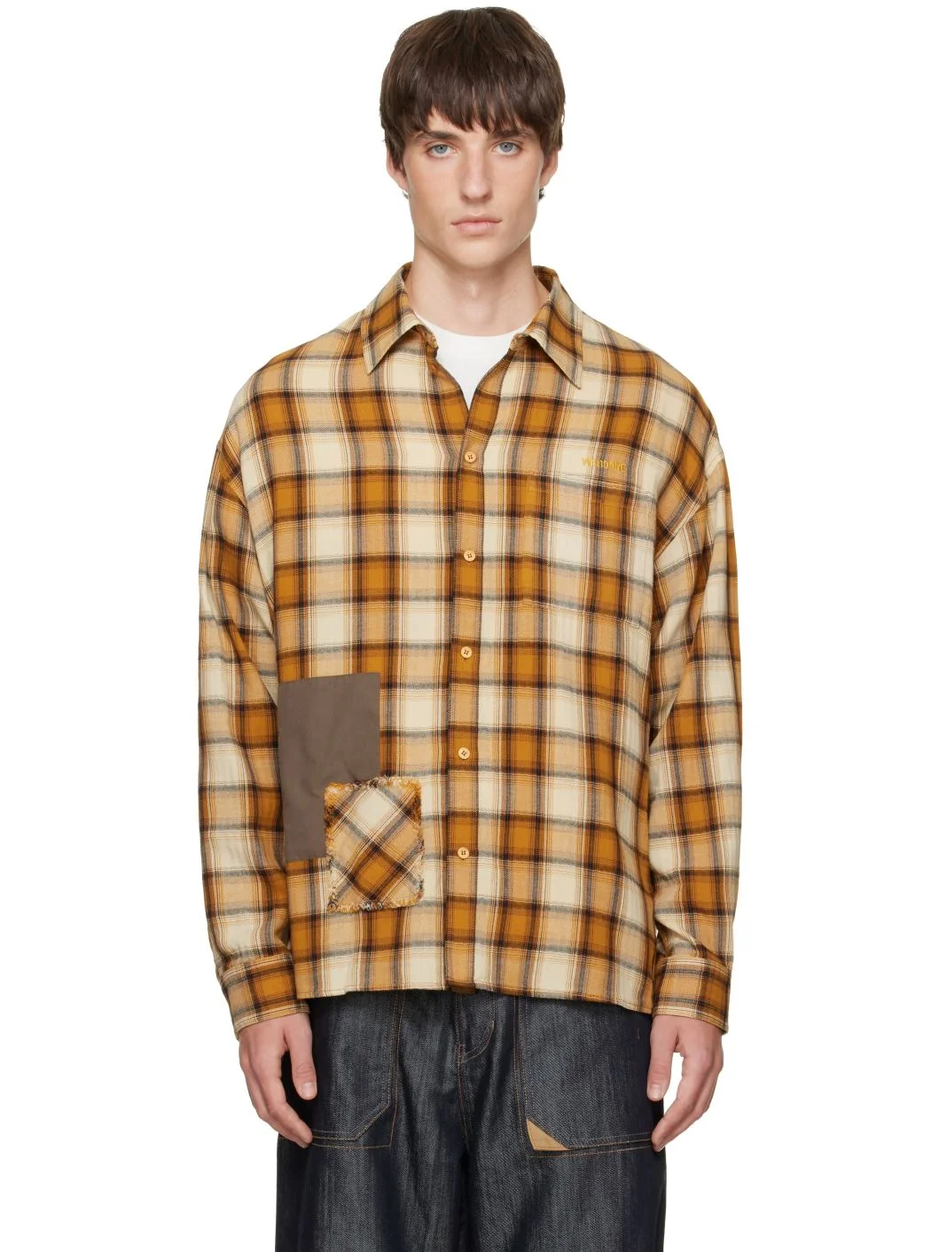 Yellow Repaired Checked Shirt - 1