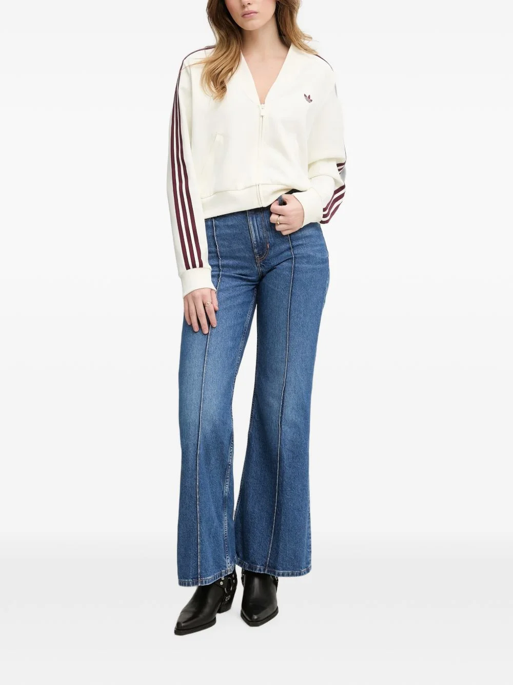 V-Neck Superstar 3-Stripe sweat - 1