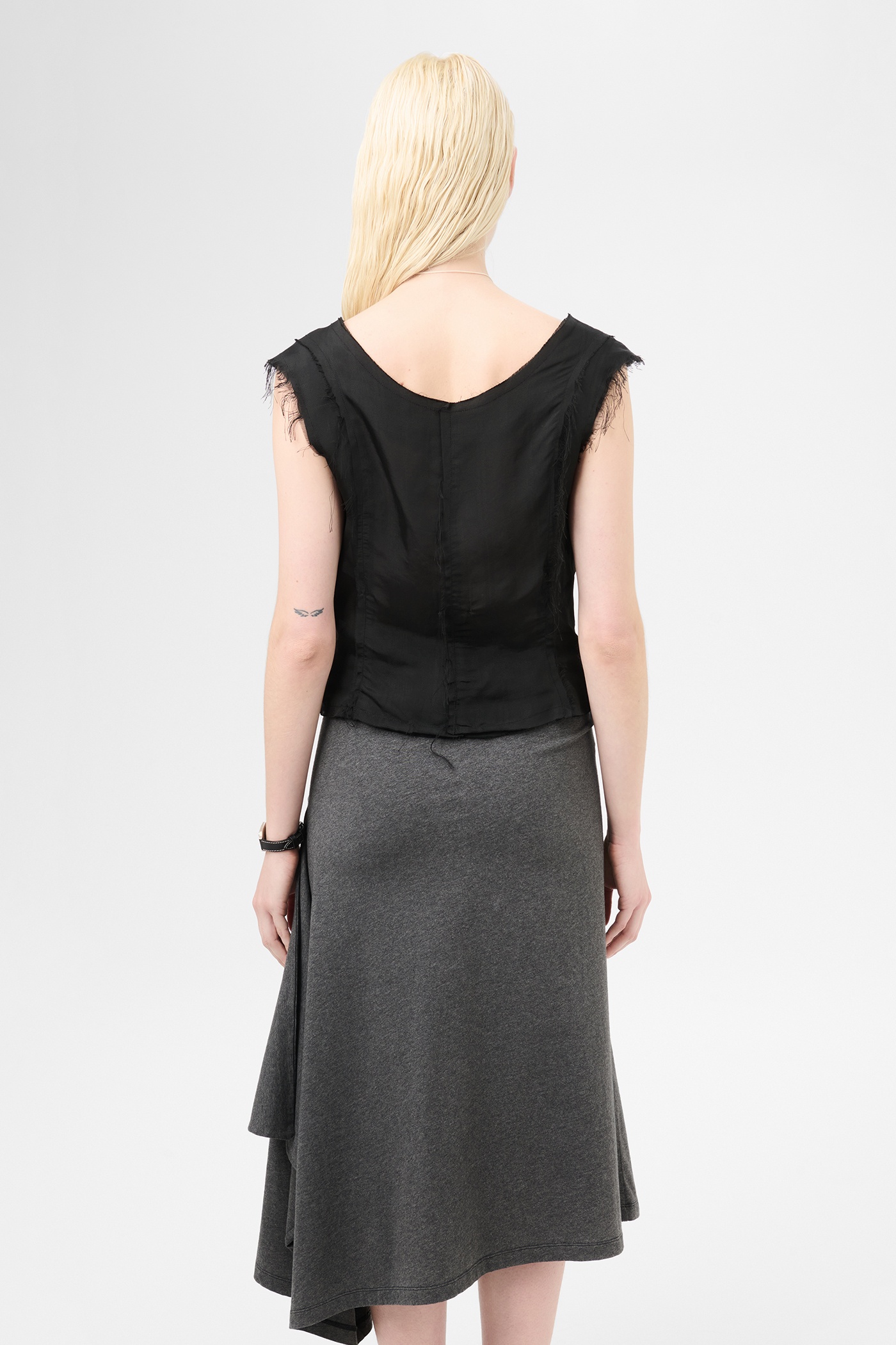 Frail Vest Noir Stripe Sheer Viscose Silk - 6