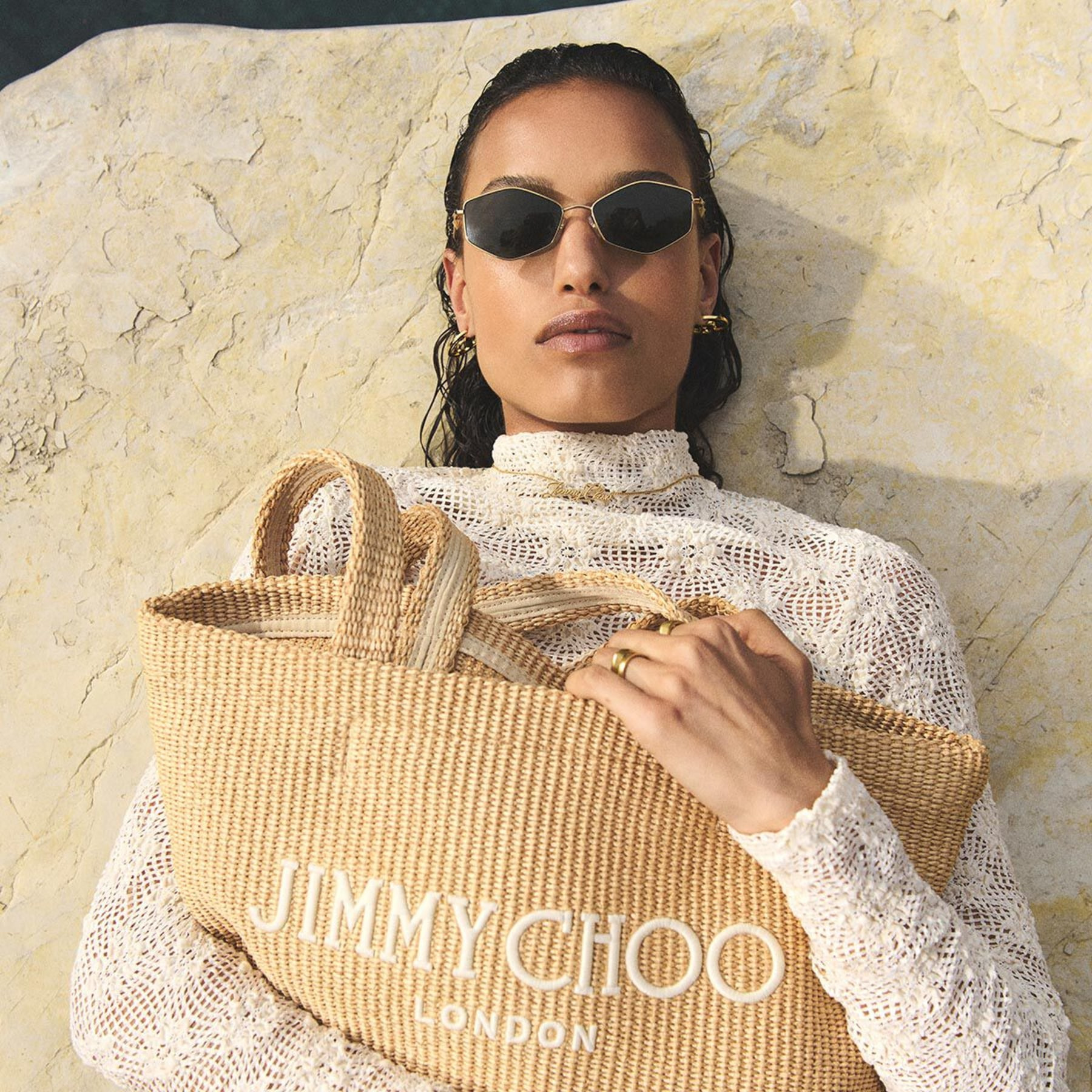 Beach Tote E/W
Natural Raffia Embroidered Tote Bag - 6