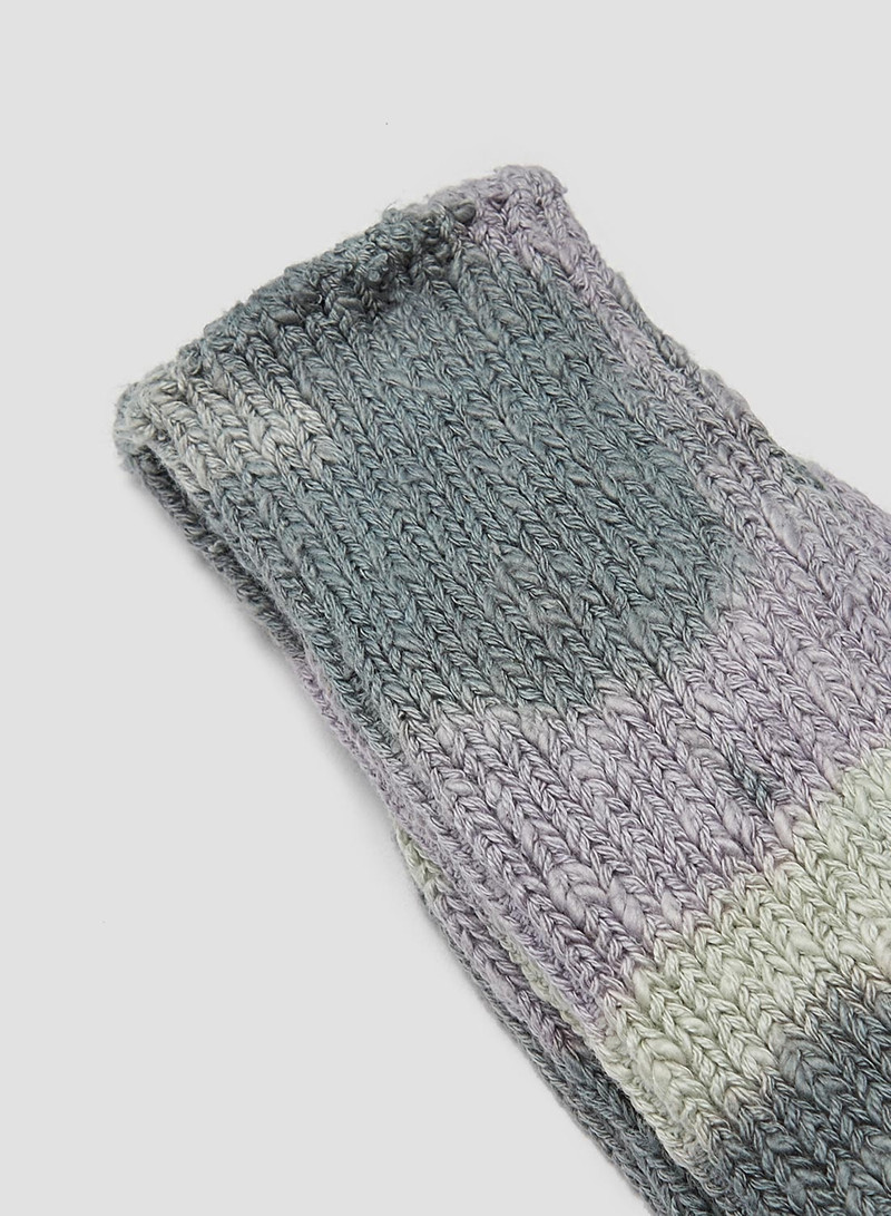 Nigel Cabourn Anonymous Ism L/G Organic Crew Sock in Purple/Charcoal outlook