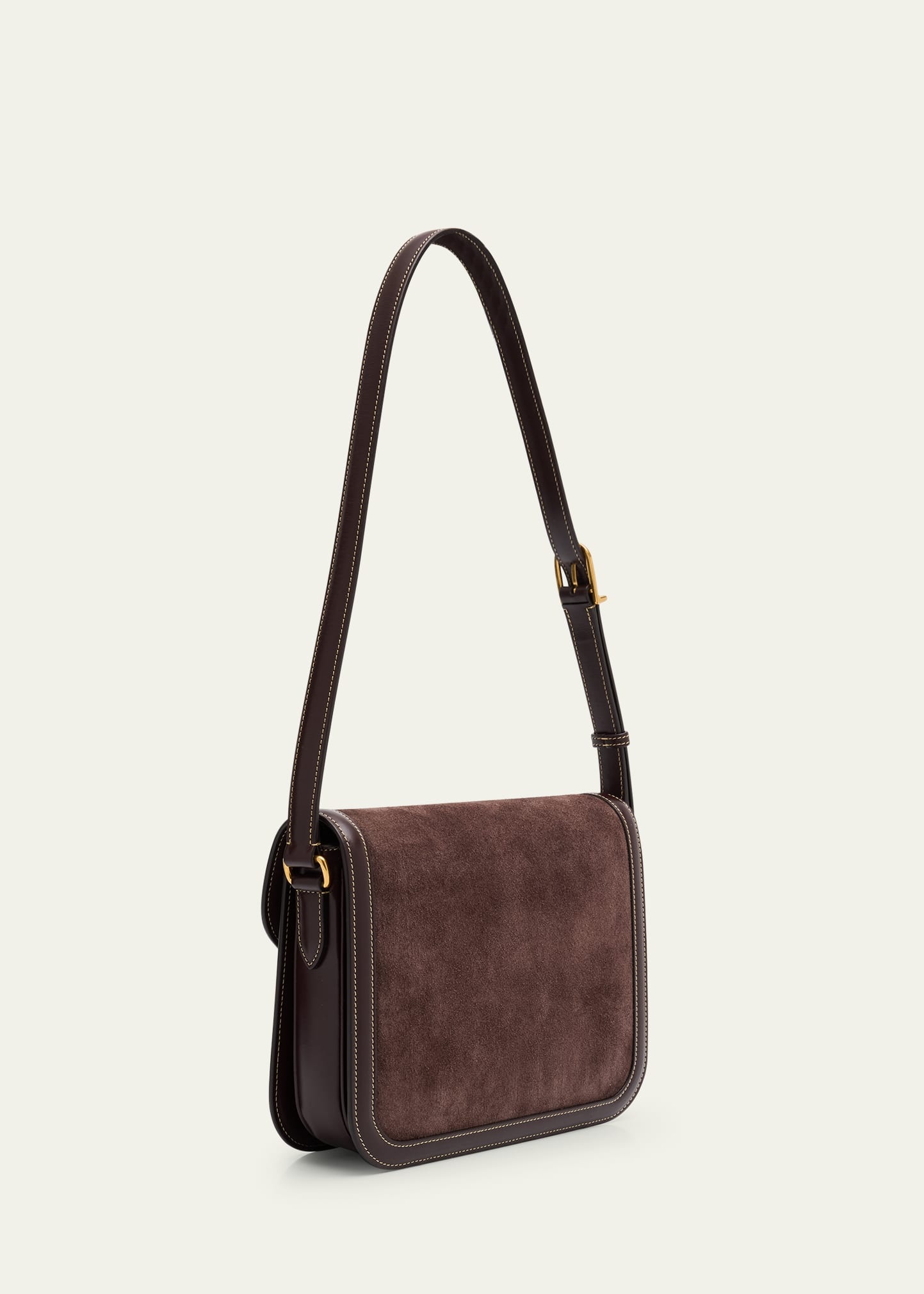 9 to 5 VLOGO Flap Suede Shoulder Bag - 3