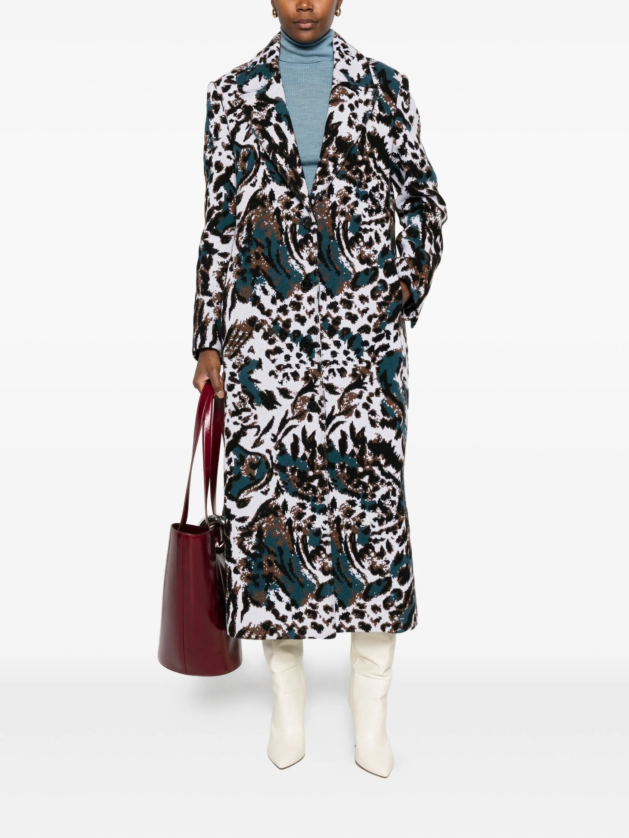 Missoni Animalier-pattern Button Coat - 3