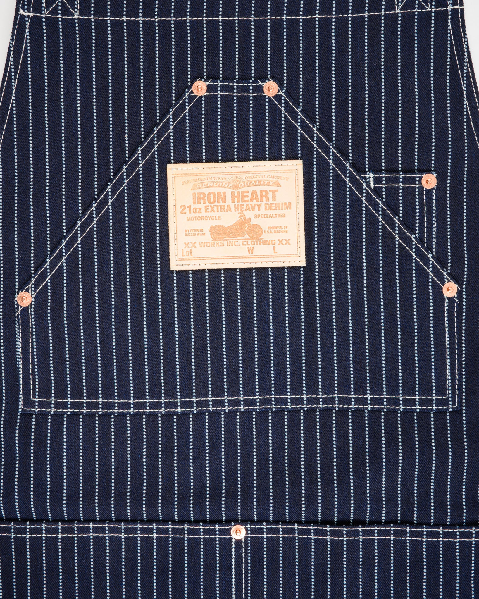 IHG-058-IND 12oz Wabash Apron - Indigo - 12