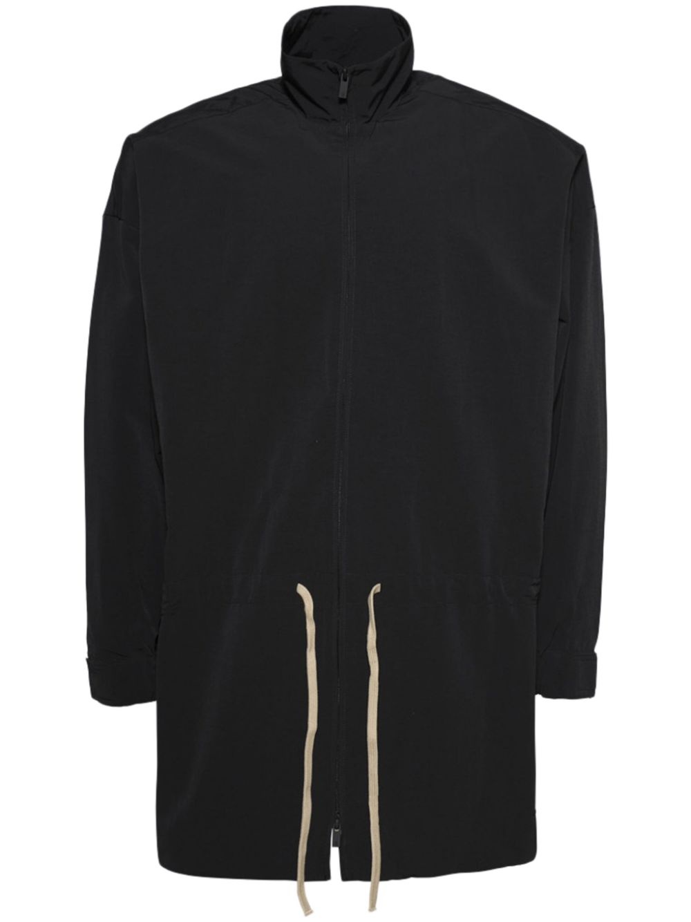 drawstring-waistband coat - 1