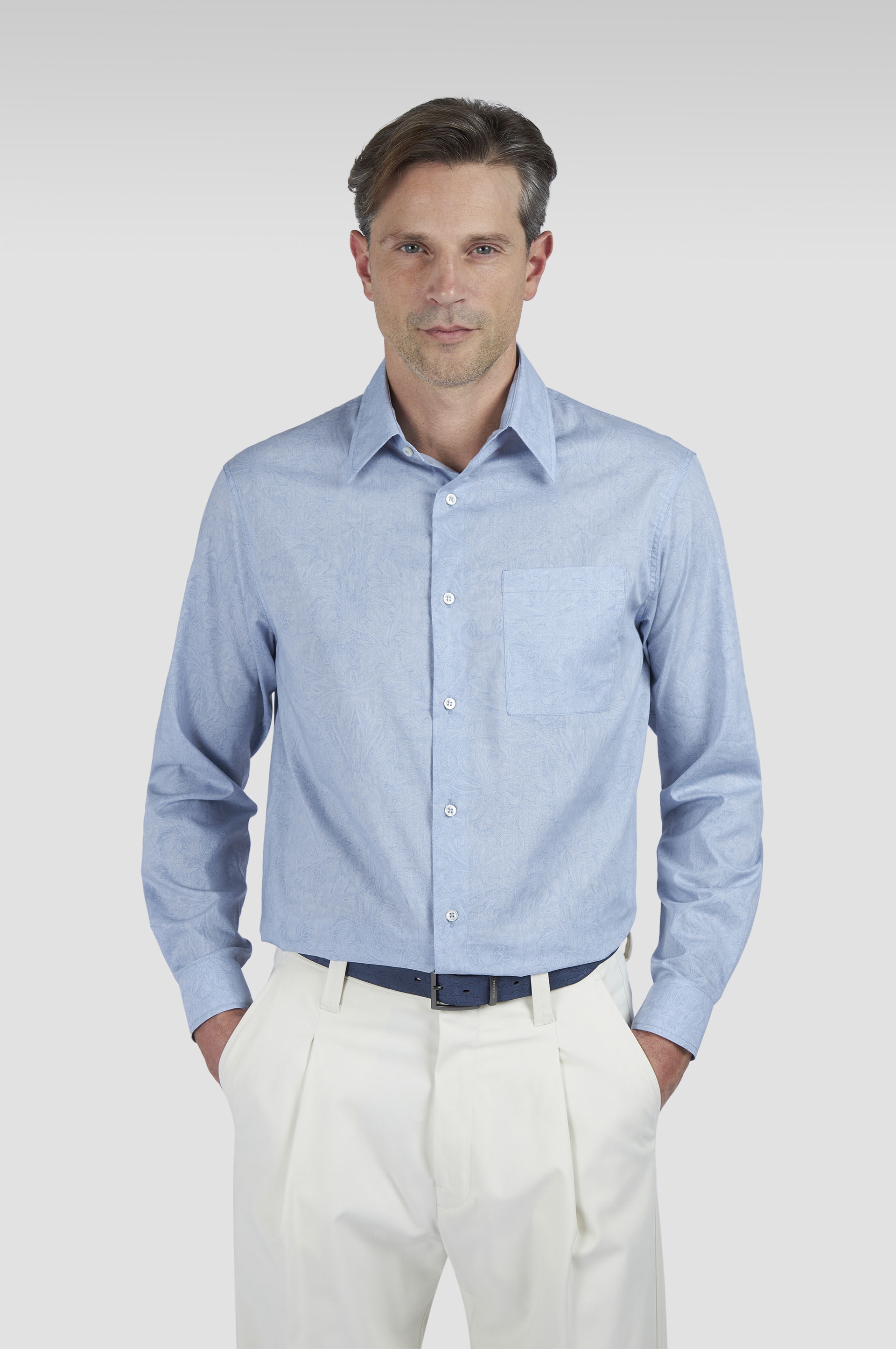 COTTON SHIRT WITH MICRO-PATTERN - 6