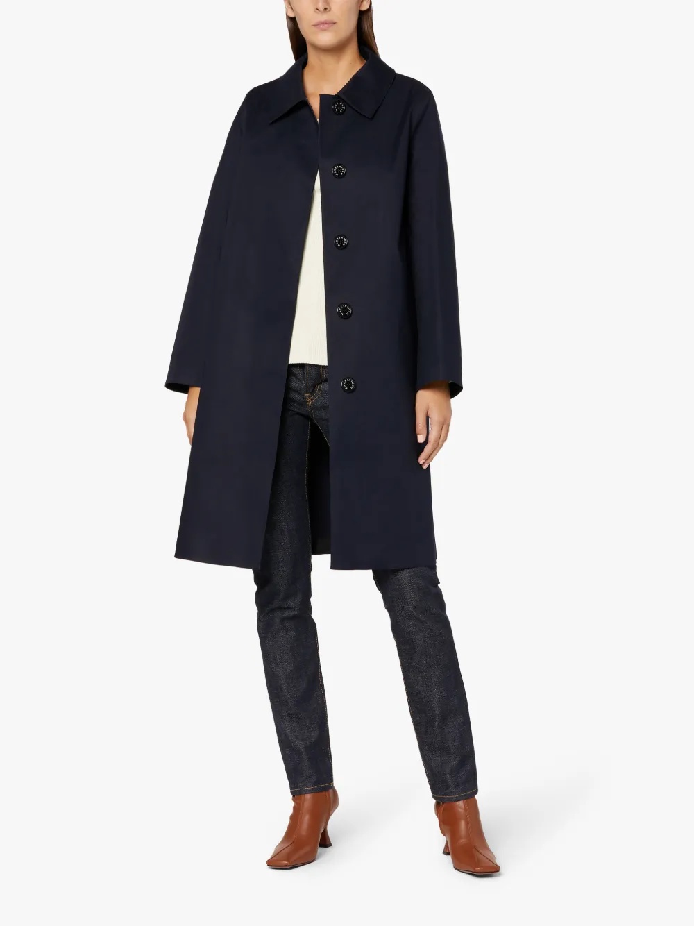 BANTON NAVY BONDED COTTON COAT | LR-1032 - 2
