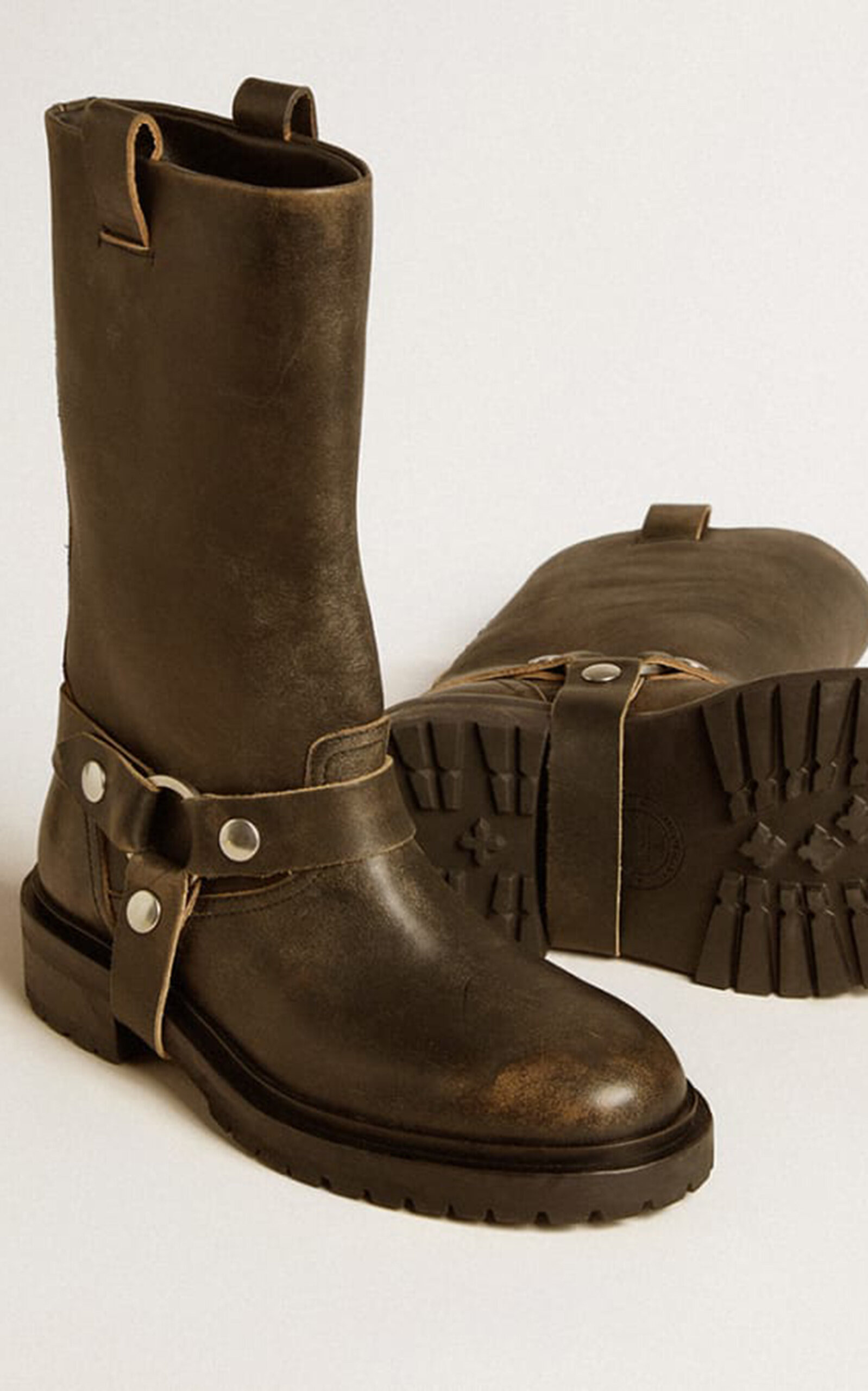 Kurt Distressed Leather Boots brown - 5