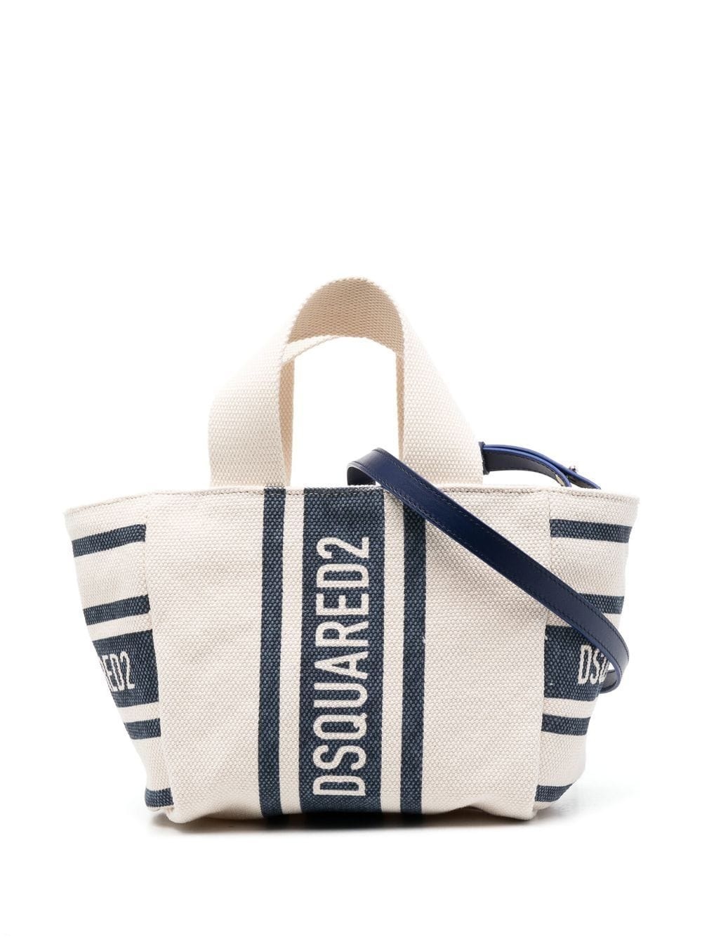 logo-print two-tone tote - 1