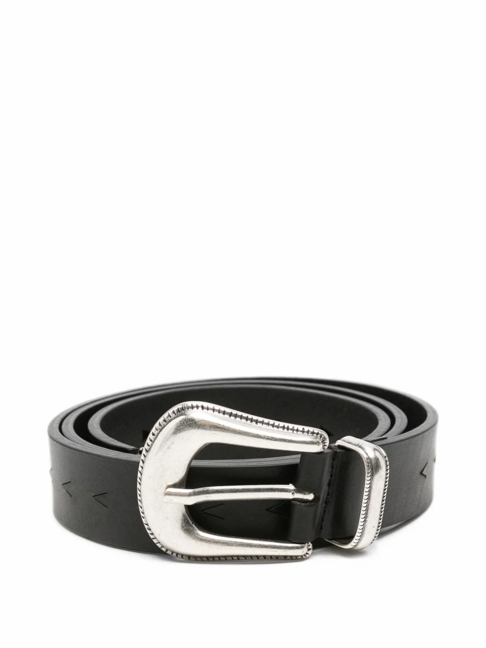 Seta engraved-buckle leather belt - 1