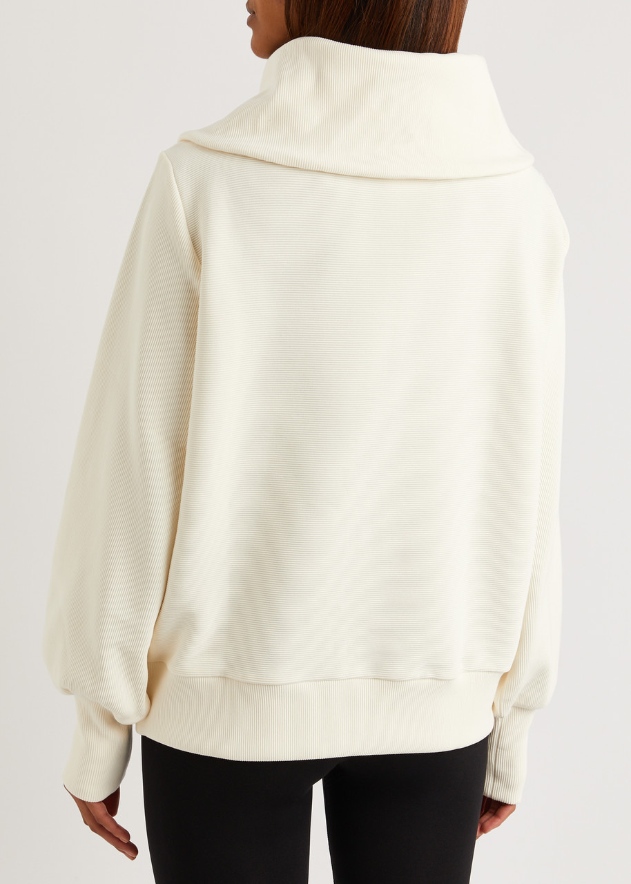 Vine ribbed stretch-cotton half-zip sweatshirt - 3