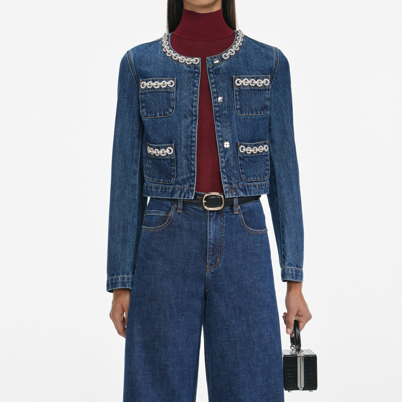 Crystal Trim Denim Jacket 4