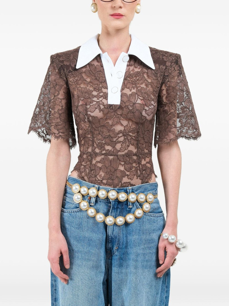 lace short-sleeves polo shirt 1
