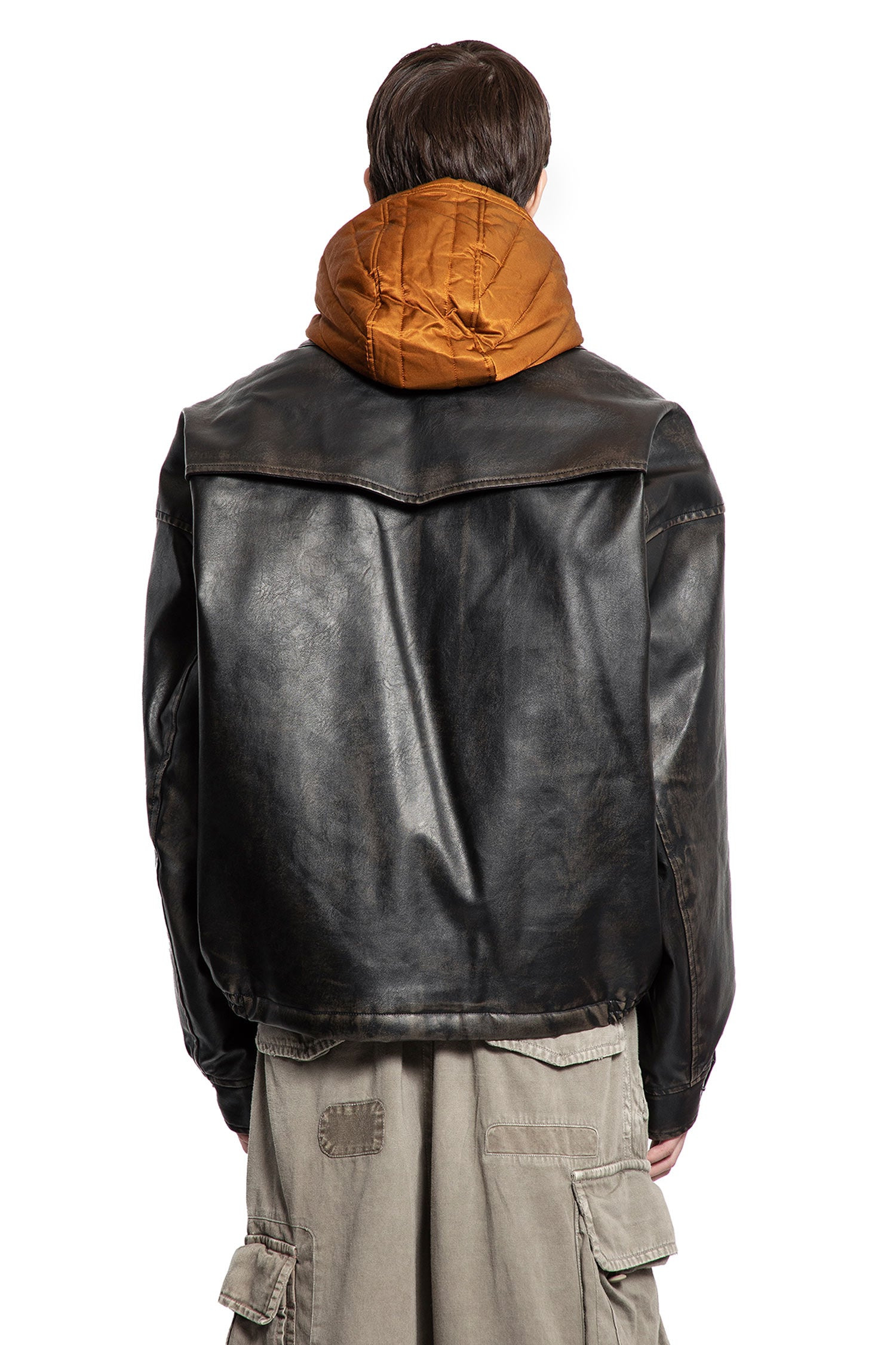 Hoded Vegan Leather Jacket - 3
