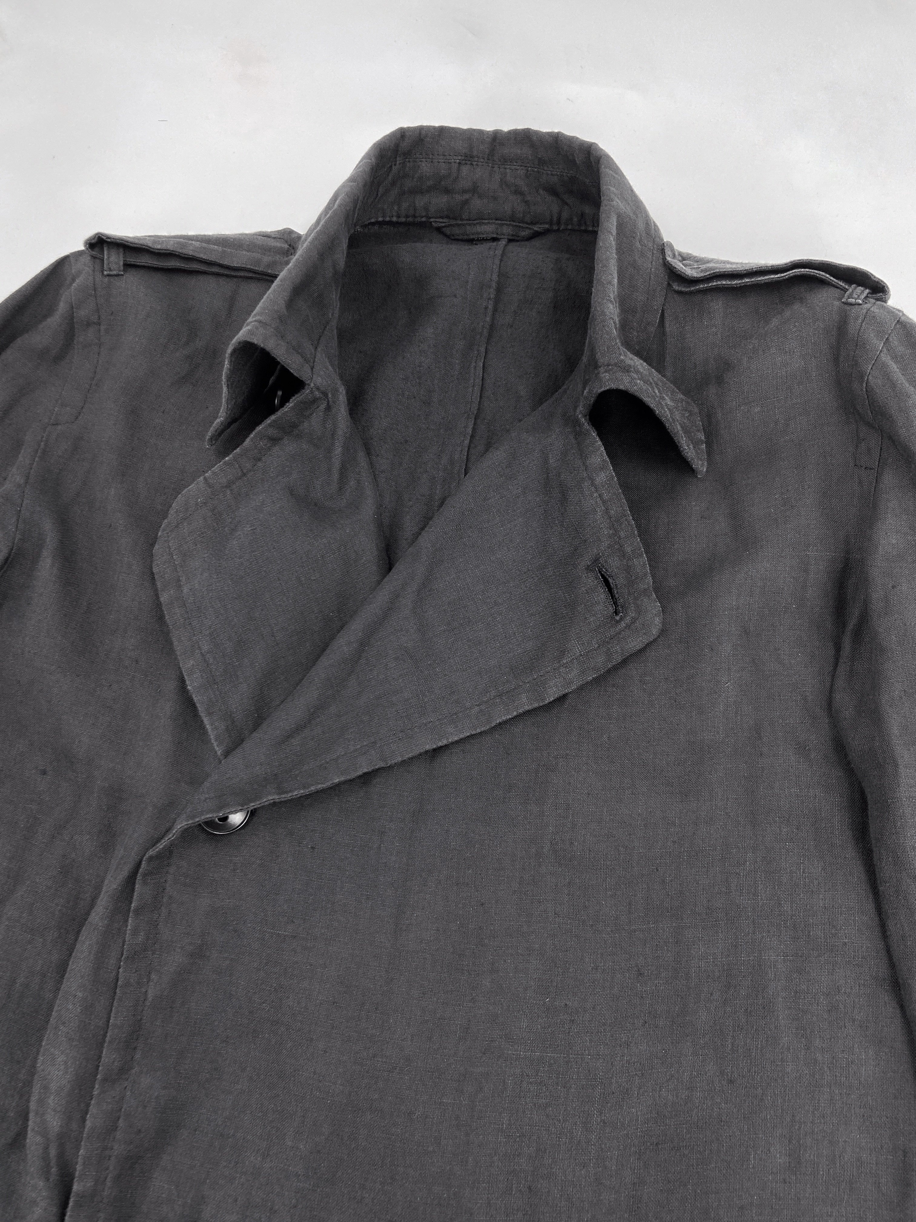 Ann Demeulemeester Spring 2006 Grey Hemp Trench Coat Jacket XXS - 8