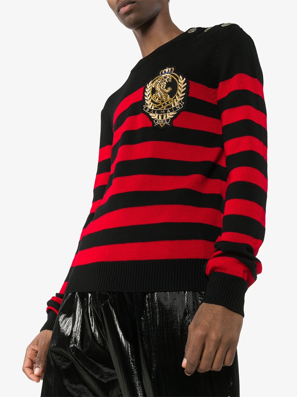 appliqued striped jumper - 2