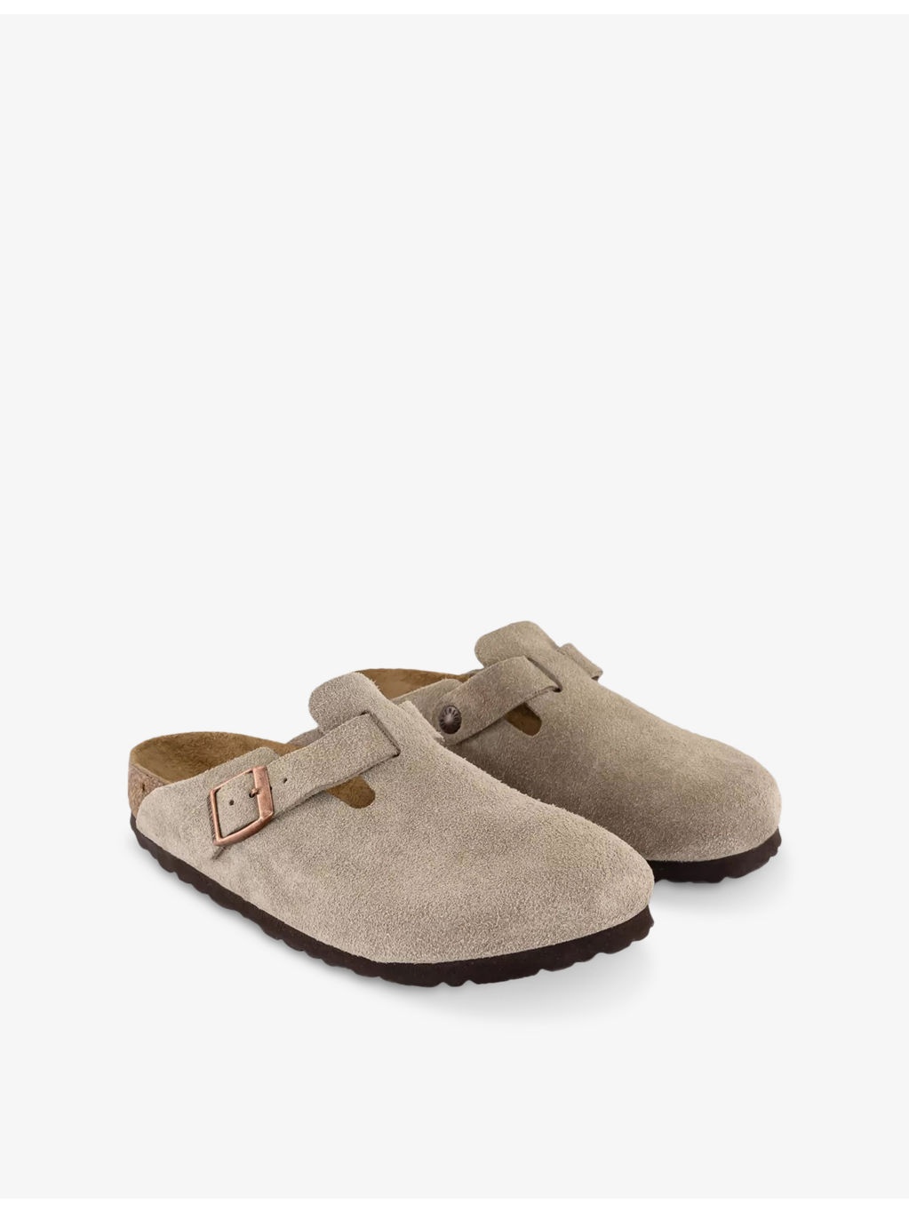 Boston Buckle Suede Clogs - 3