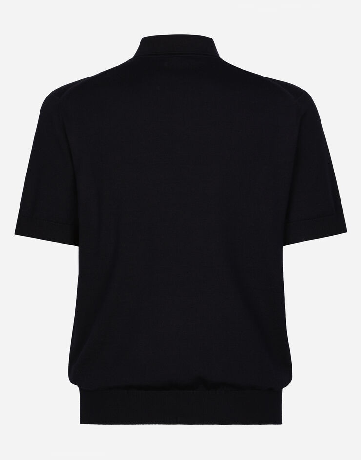 Wool polo-shirt with branded tag - 2