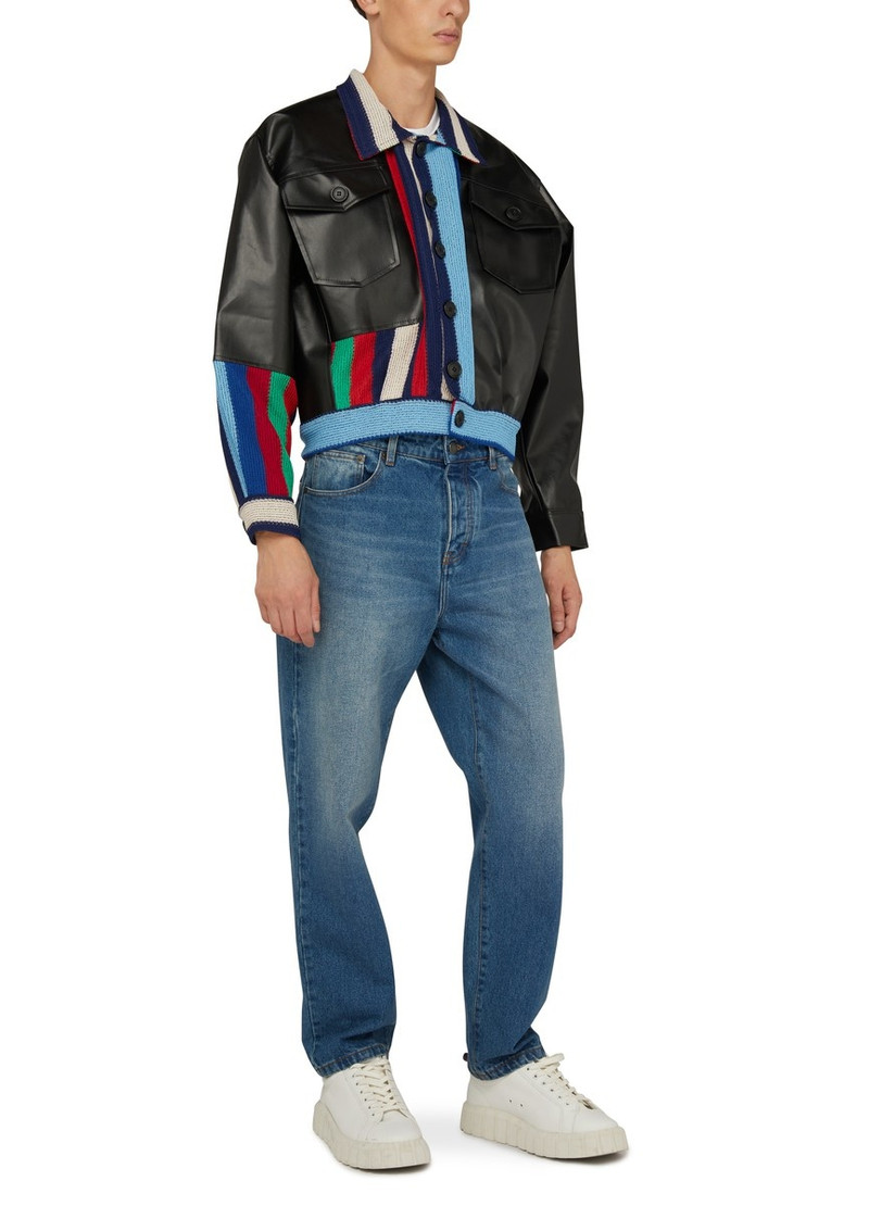 TOKYO JAMES Vegan Leather Bomber Jacket outlook