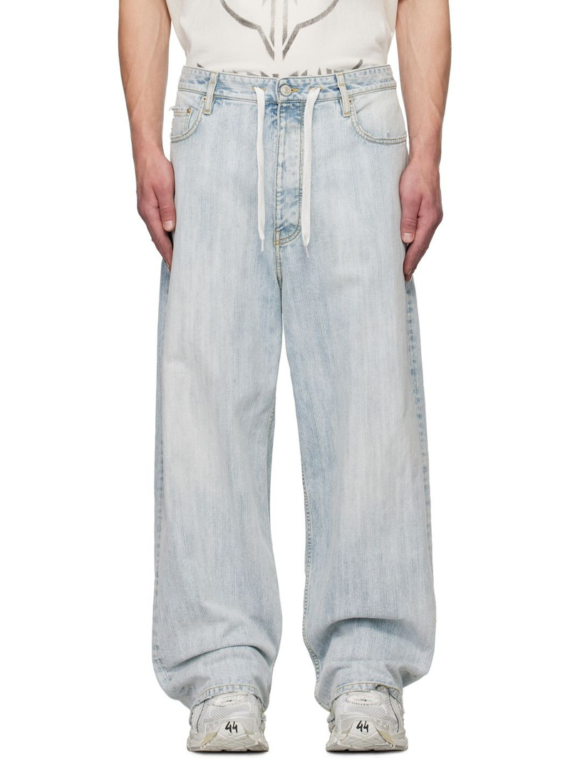 drawstring wide-leg jeans - 1