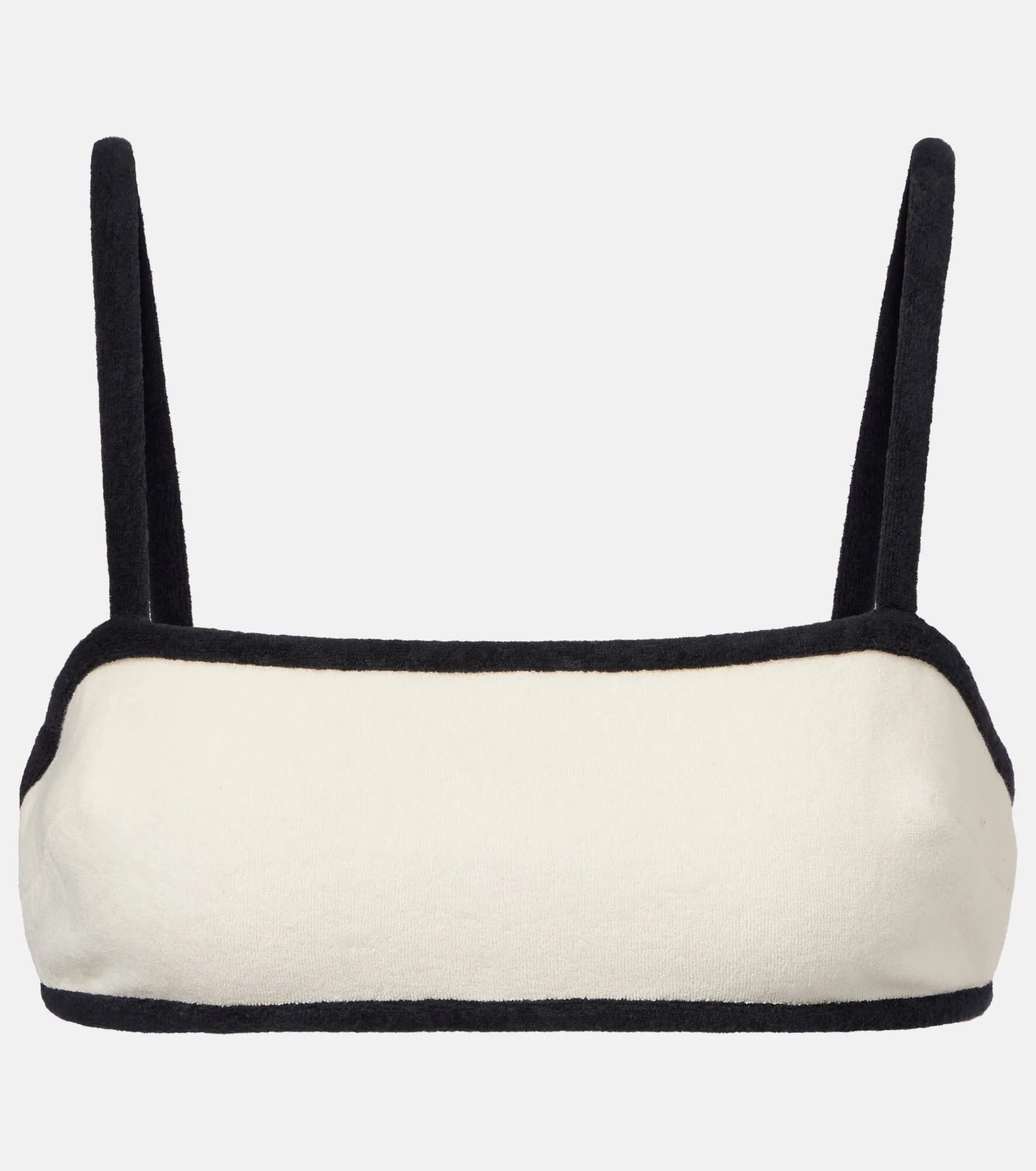 Cotton-blend terry bikini top - 1