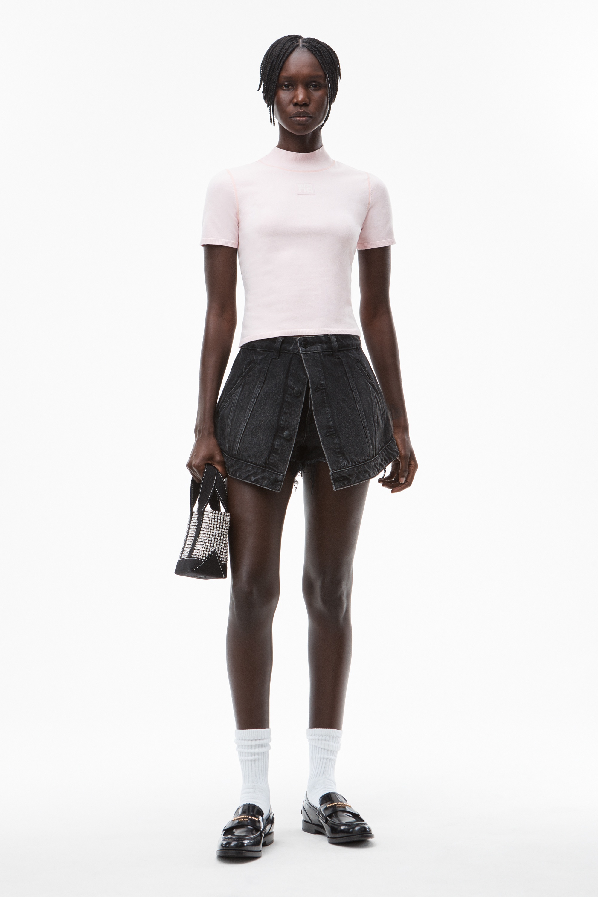CUTAWAY SKORT IN DENIM - 2