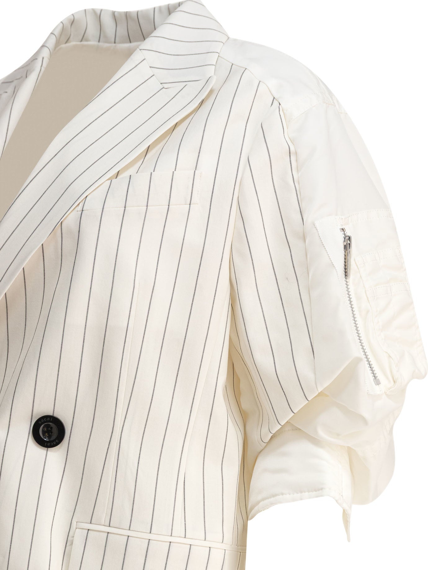 Sacai Wool Silk Suiting X Nylon Twill Jacket - 4