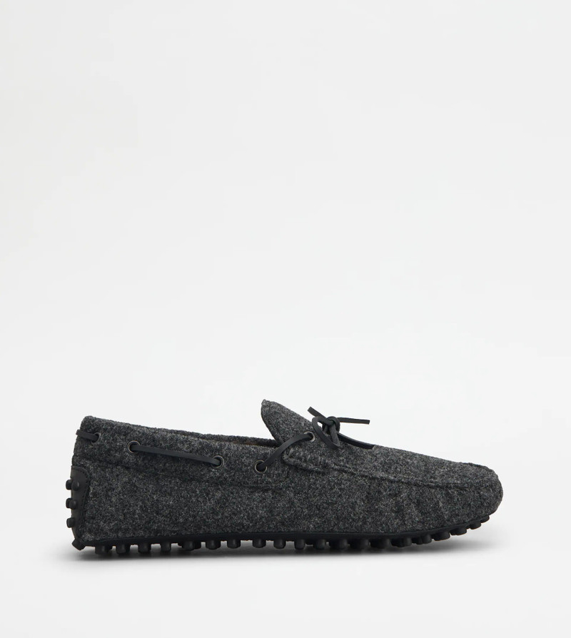 GOMMINO DRIVING SHOES IN FELT - GREY, BLACK 1