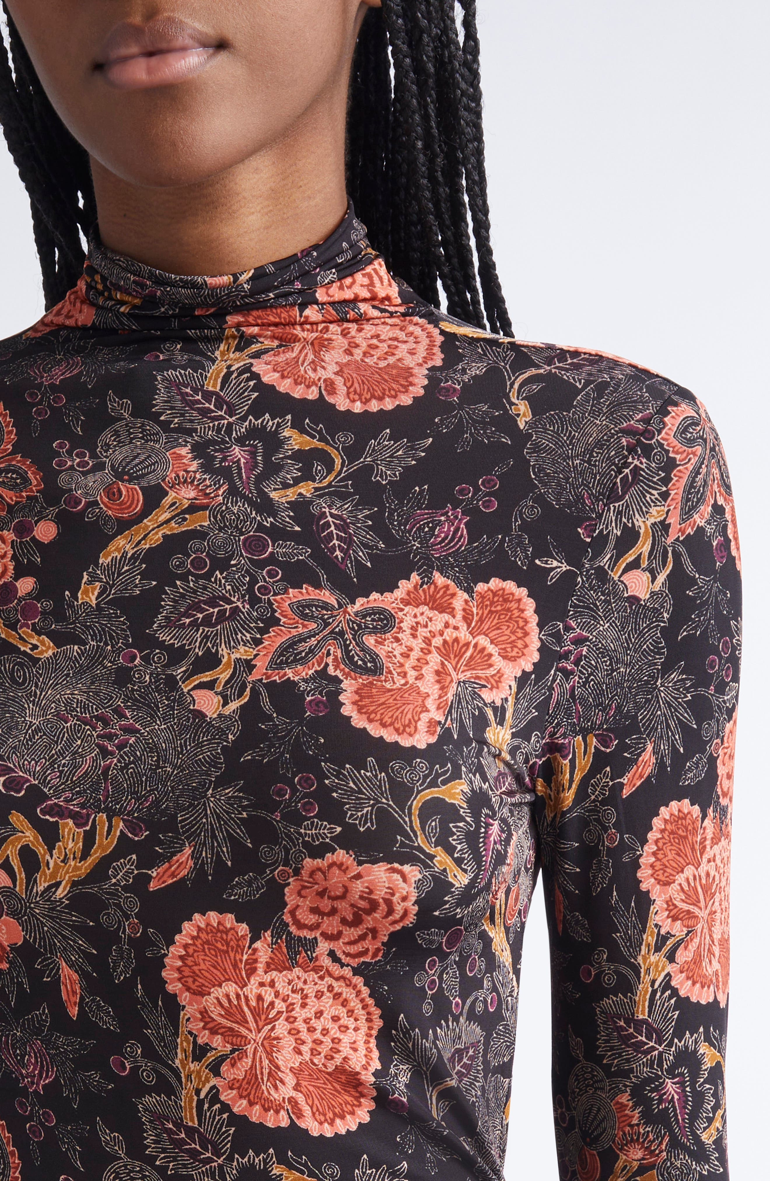 Ulla Johnson Aurelia Funnel Neck Jersey Sweater in Night Lily at Nordstrom - 4