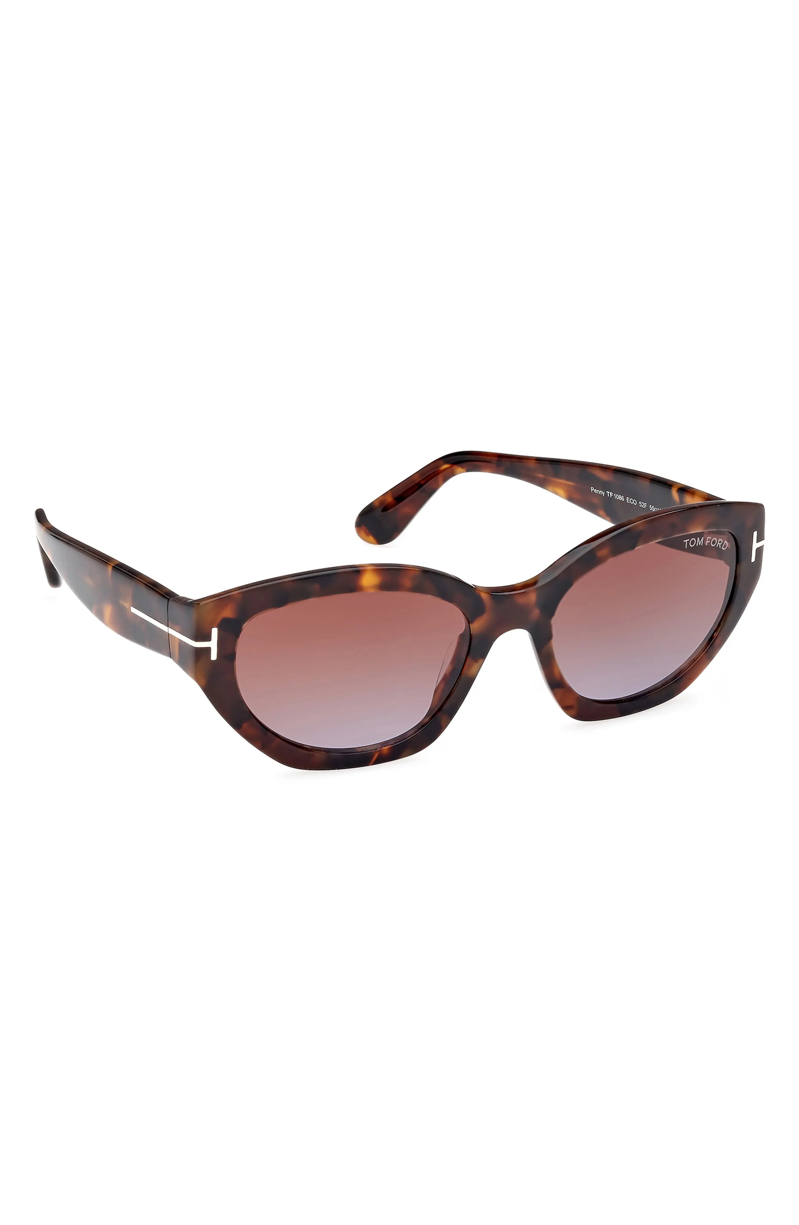 Penny 55mm Geometric Sunglasses in Shiny Vintage Havana /Brown - 6