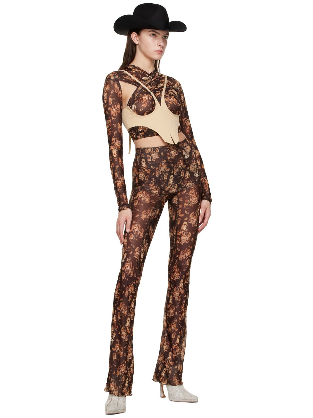 Brown Polyester Blouse - 4