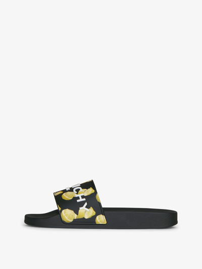 Givenchy SLIDE FLAT SANDALS IN RUBBER WITH LEMONS PRINT outlook