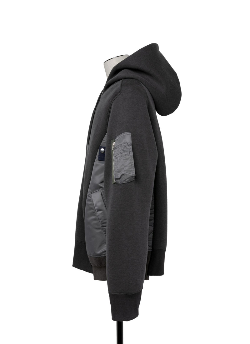 sacai Sponge Sweat x Nylon Twill Hoodie outlook