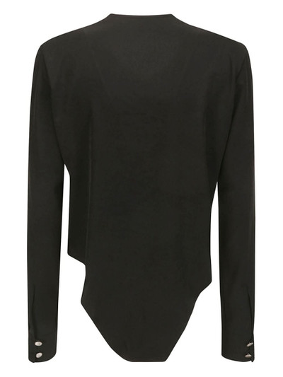 Yohji Yamamoto pleated asymmetric-hem blouse outlook