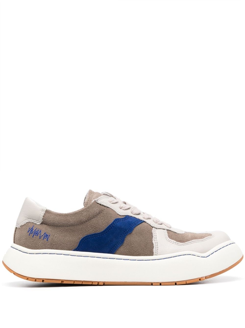 colour-block panel low-top sneakers - 1