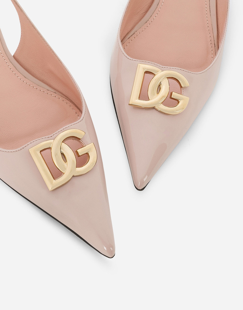 Polished calfskin slingbacks 5
