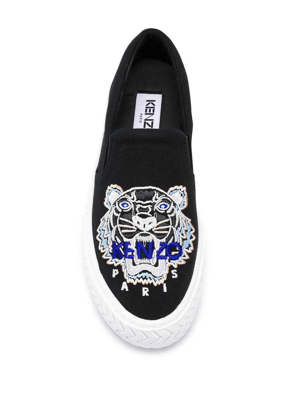 embroidered tiger slip-on sneakers - 4