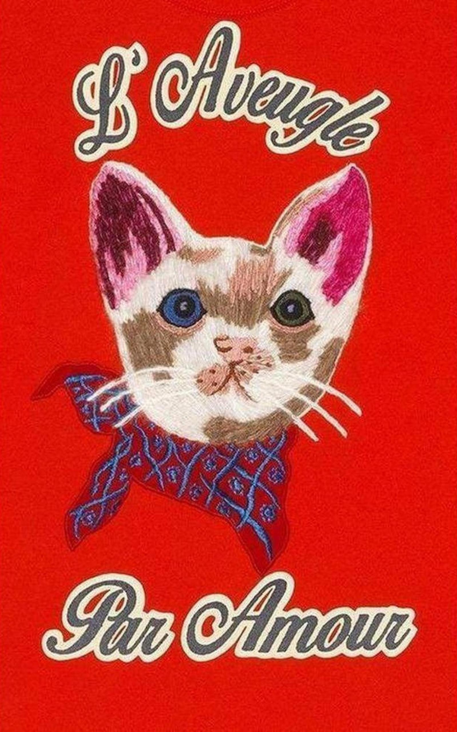Cat Embroidered Cotton-Jersey T-shirt - 6