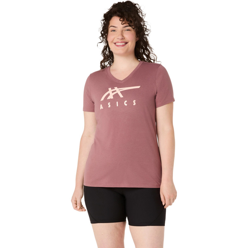WOMEN'S ASICS STRIPES V-NECK 1