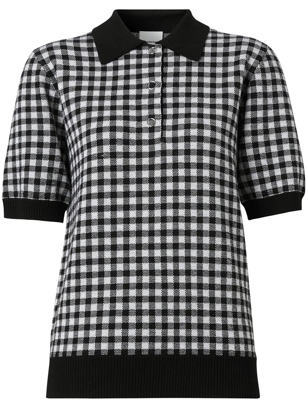 gingham jacquard polo shirt - 1