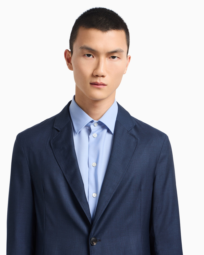 ICON SINGLE-BREASTED JACKET IN TROPICAL LIGHT WOOL CANVAS 5