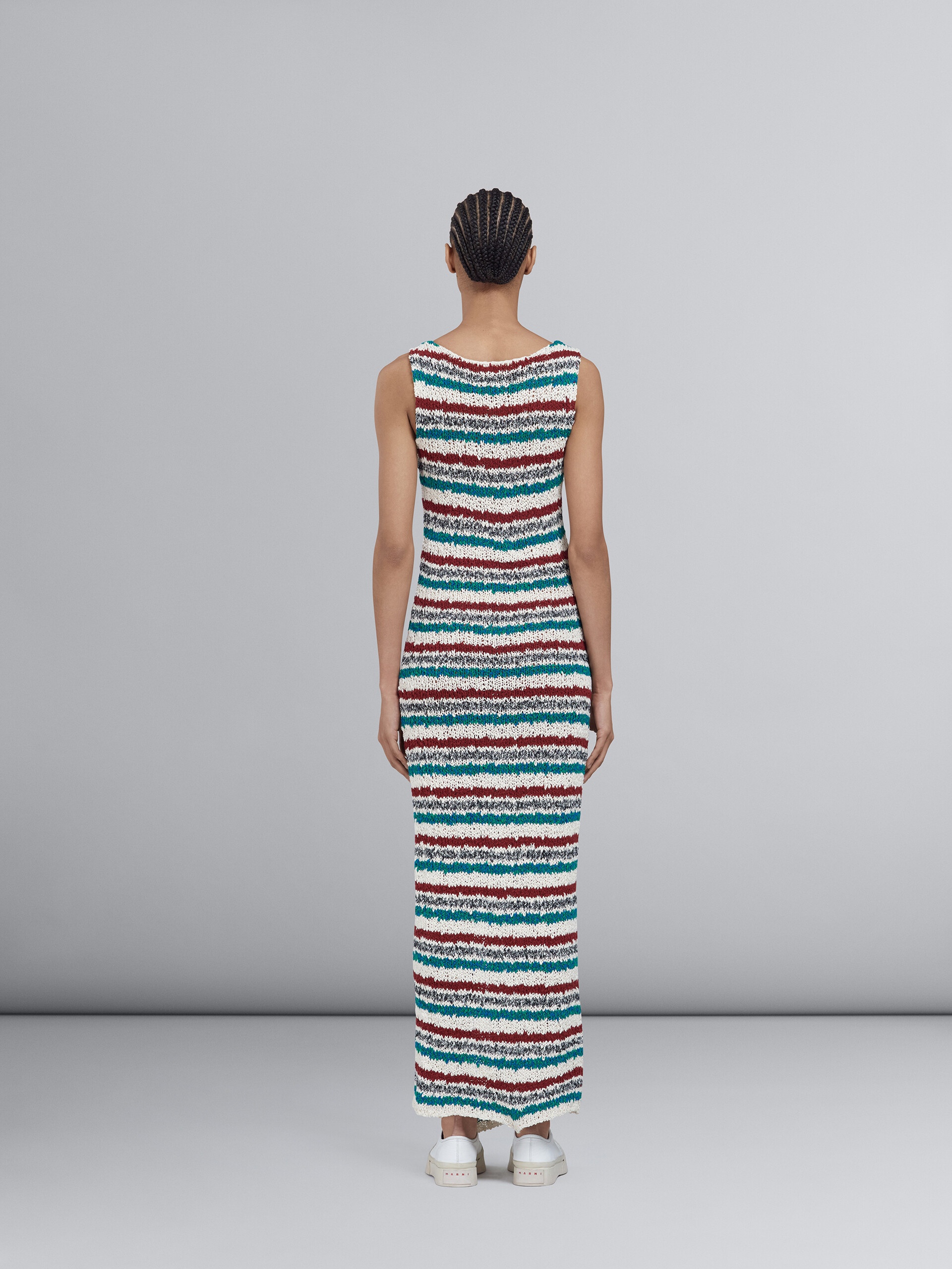 STRIPED COTTON KNIT DRESS - 3
