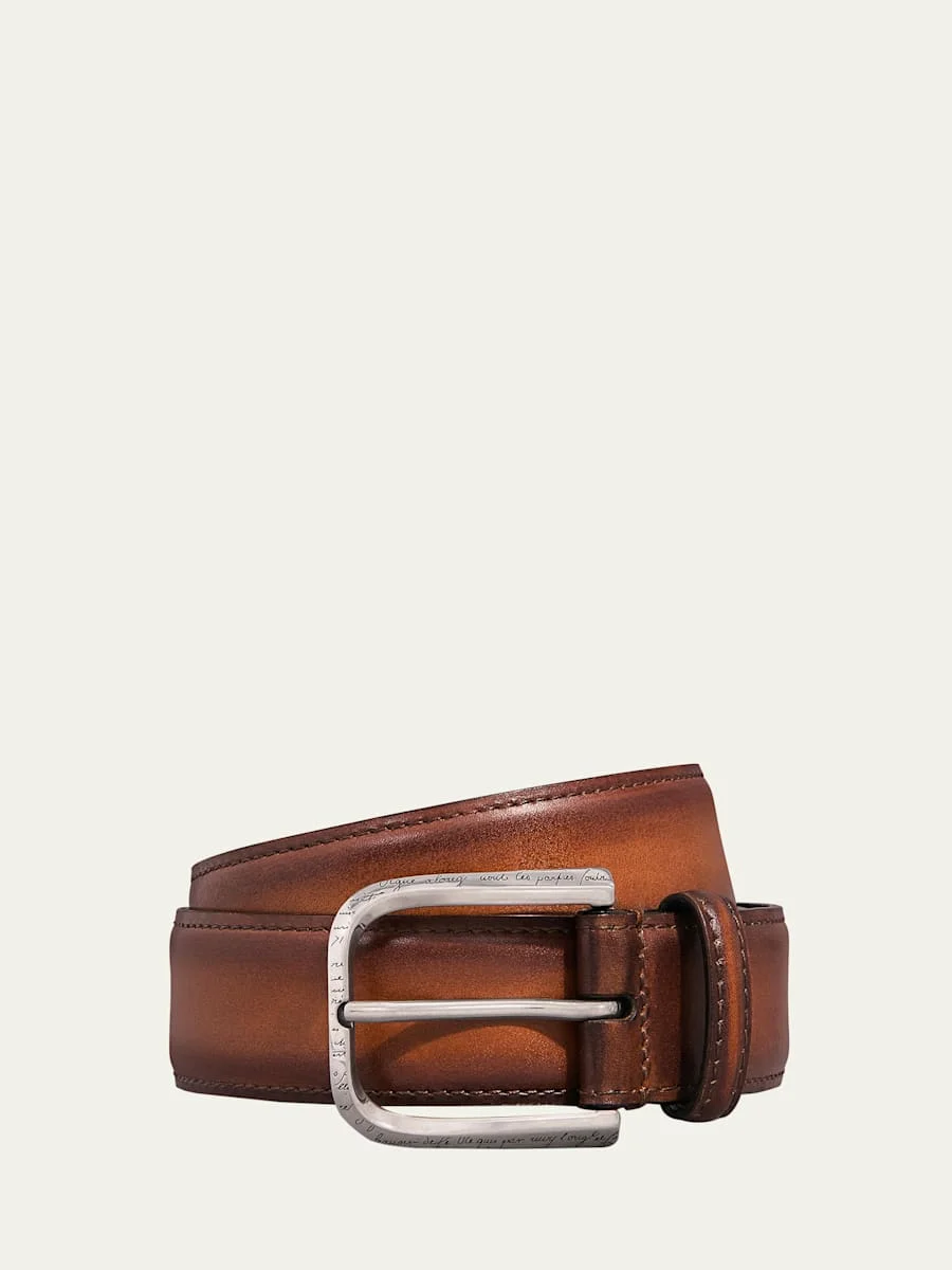 Men's C0085 Curve Leather Belt - 1