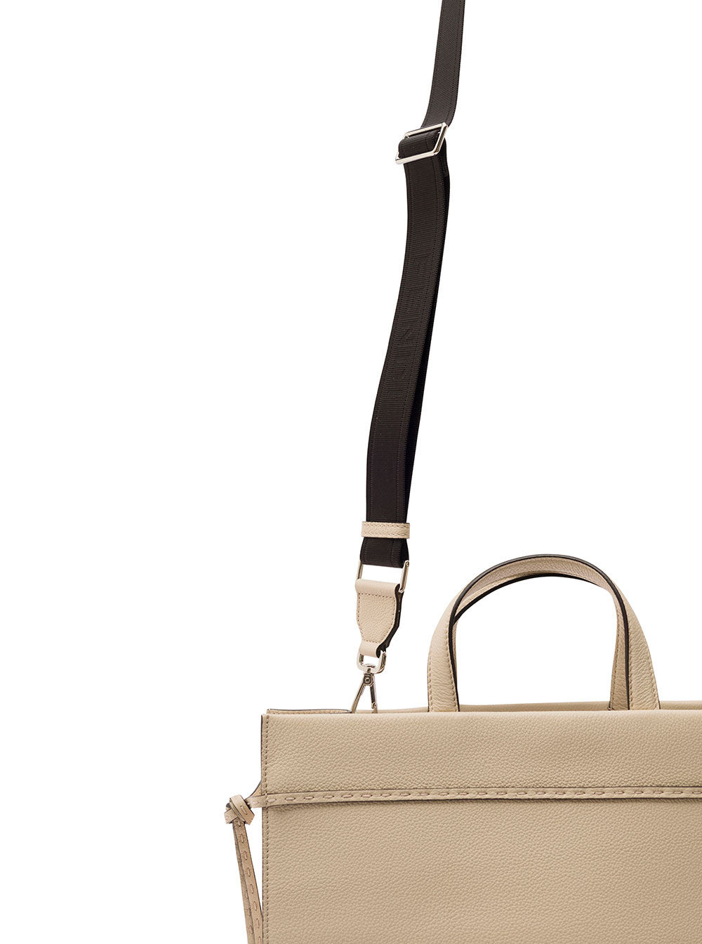 Fendi Men Beige Go To Shopper Medium In Grain Leather Man - 3