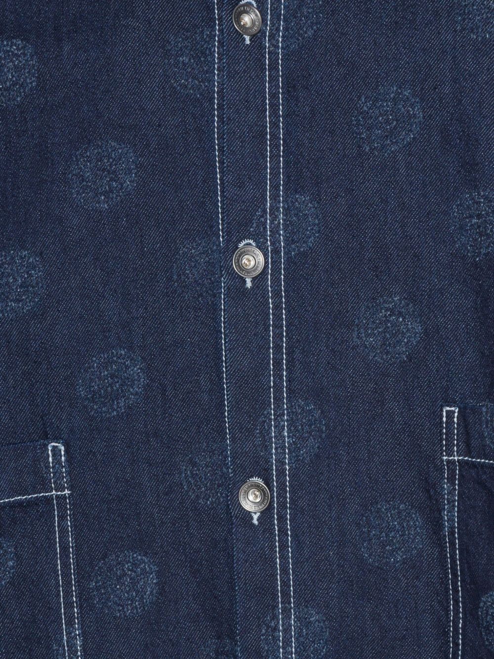 needle-punch dotted denim shirt - 3