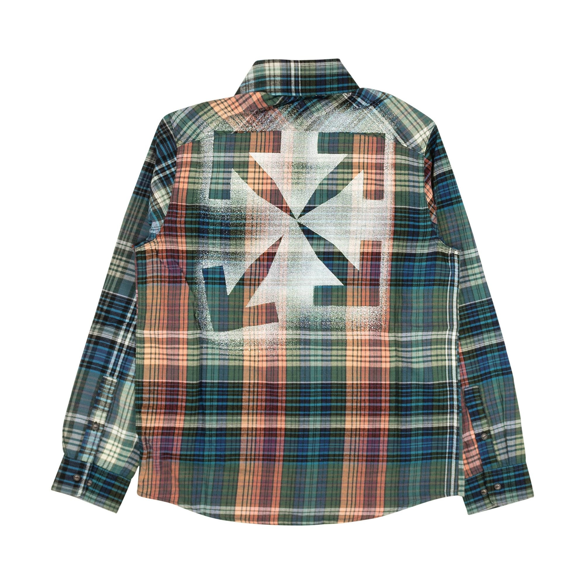 Off-White Stencil Flannel Check Shirt 'Blue' - 2